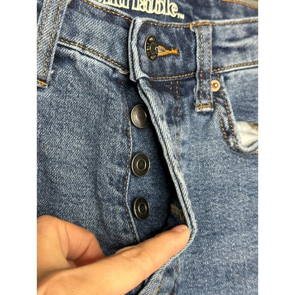 Wild Fable Women's 0 High Rise Straight Medium Wash Distressed Ripped Denim Jean - Picture 7 of 11